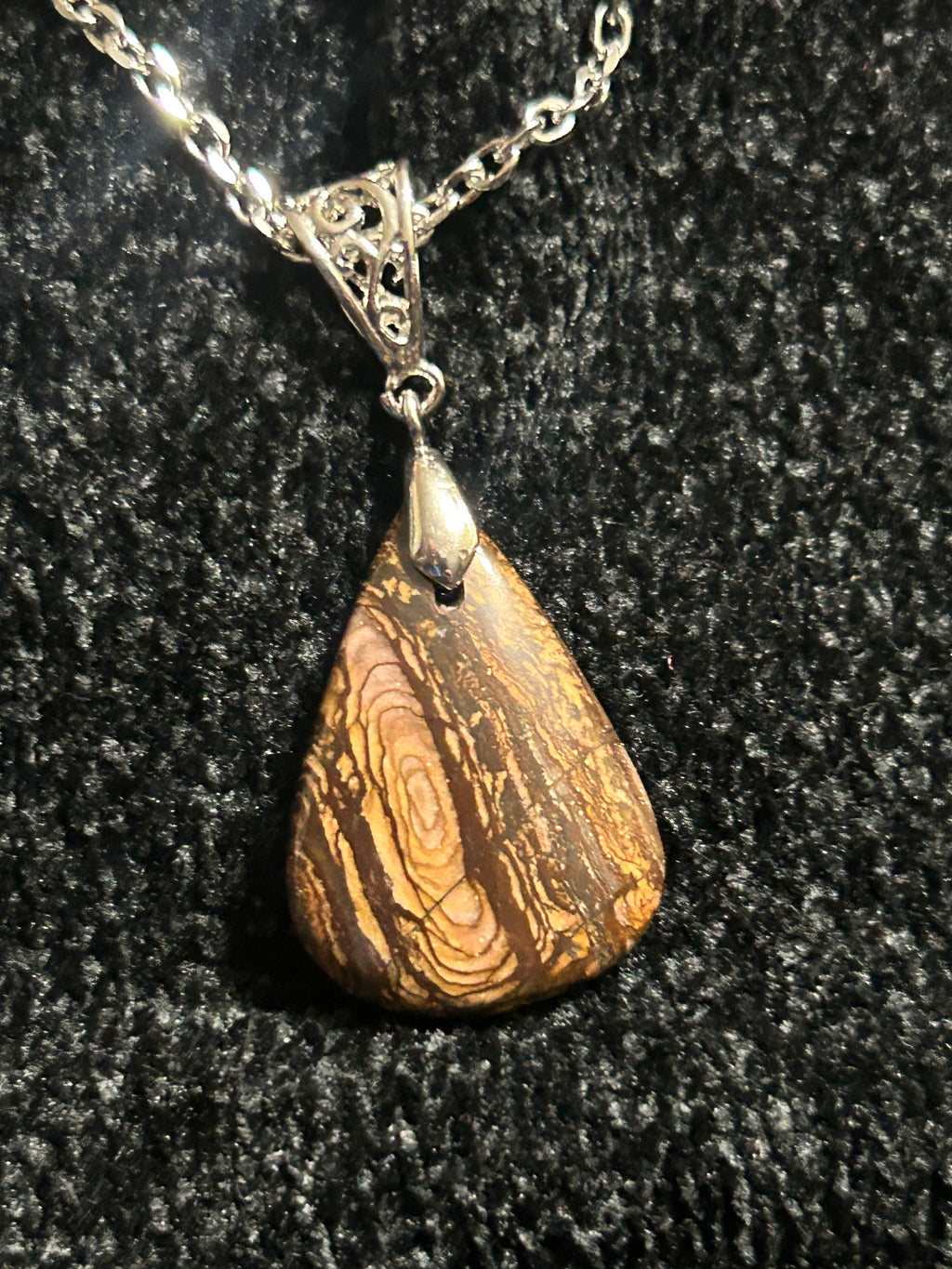 Australian Jasper Pendant on 20” Stainless Steel Chain