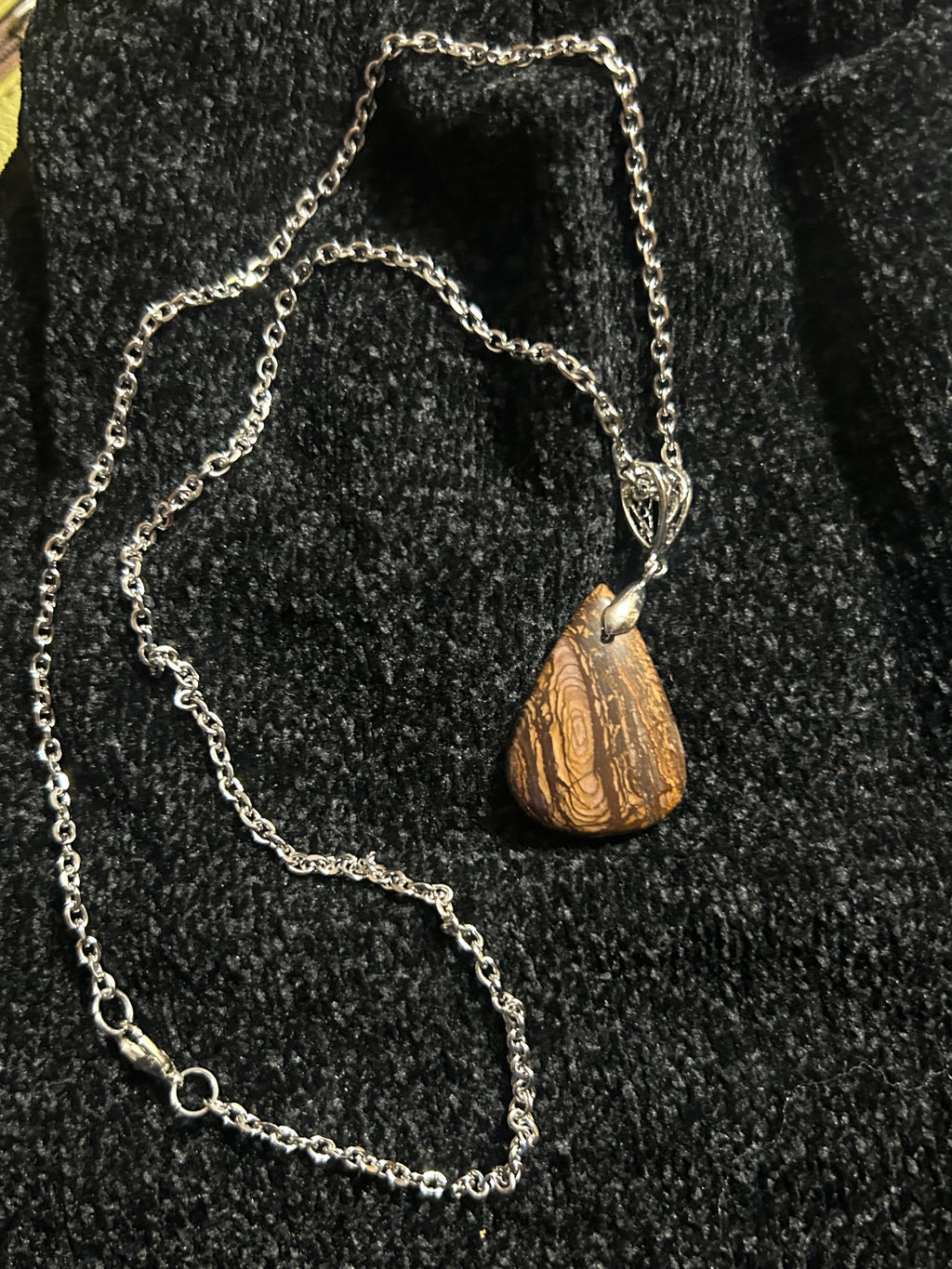 Australian Jasper Pendant on 20” Stainless Steel Chain