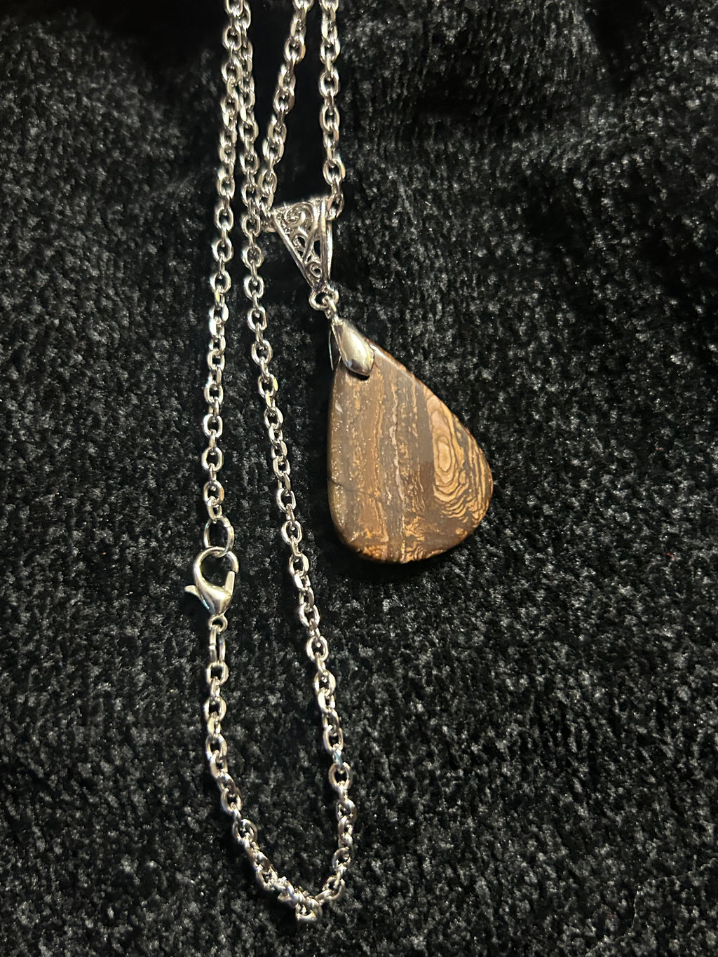 Australian Jasper Pendant on 20” Stainless Steel Chain